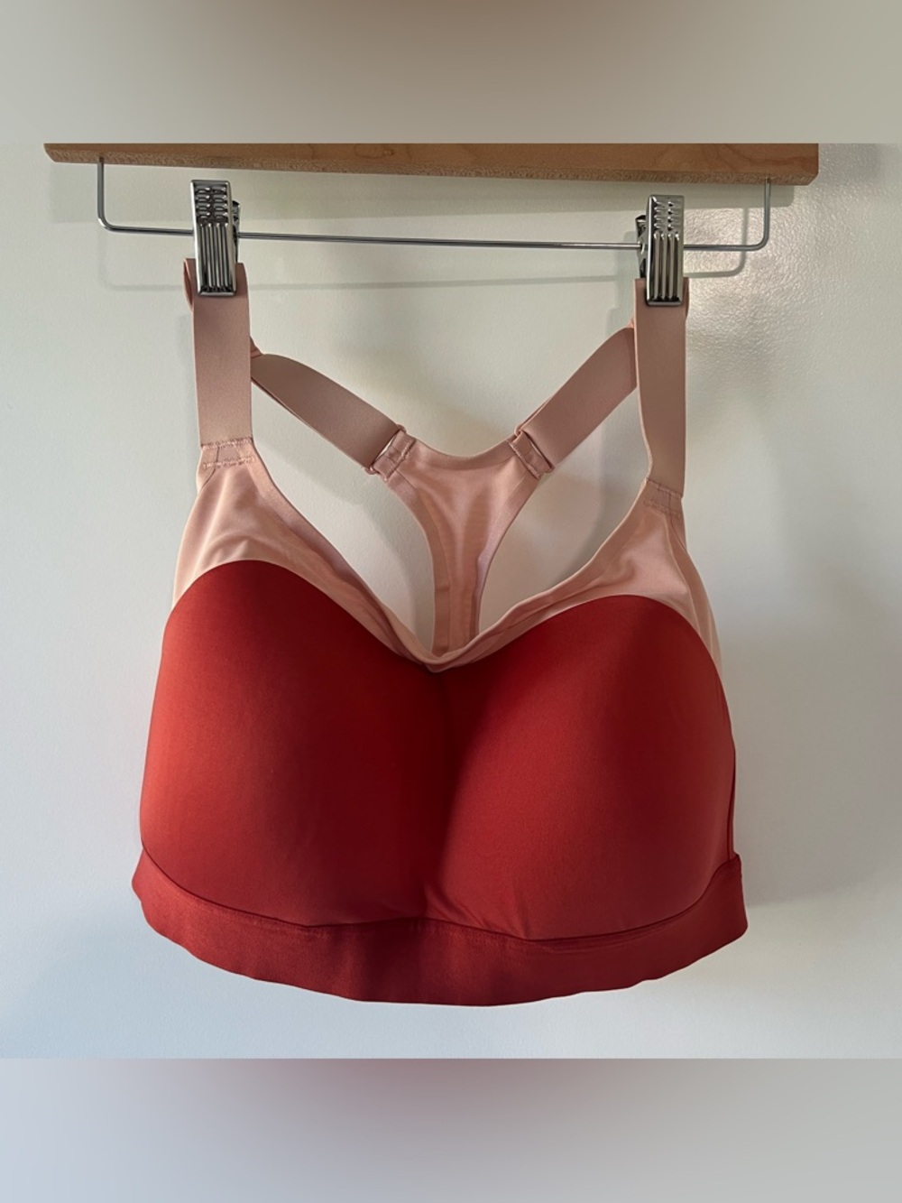 Brooks Red and Light Pink Racerback Sports Bra